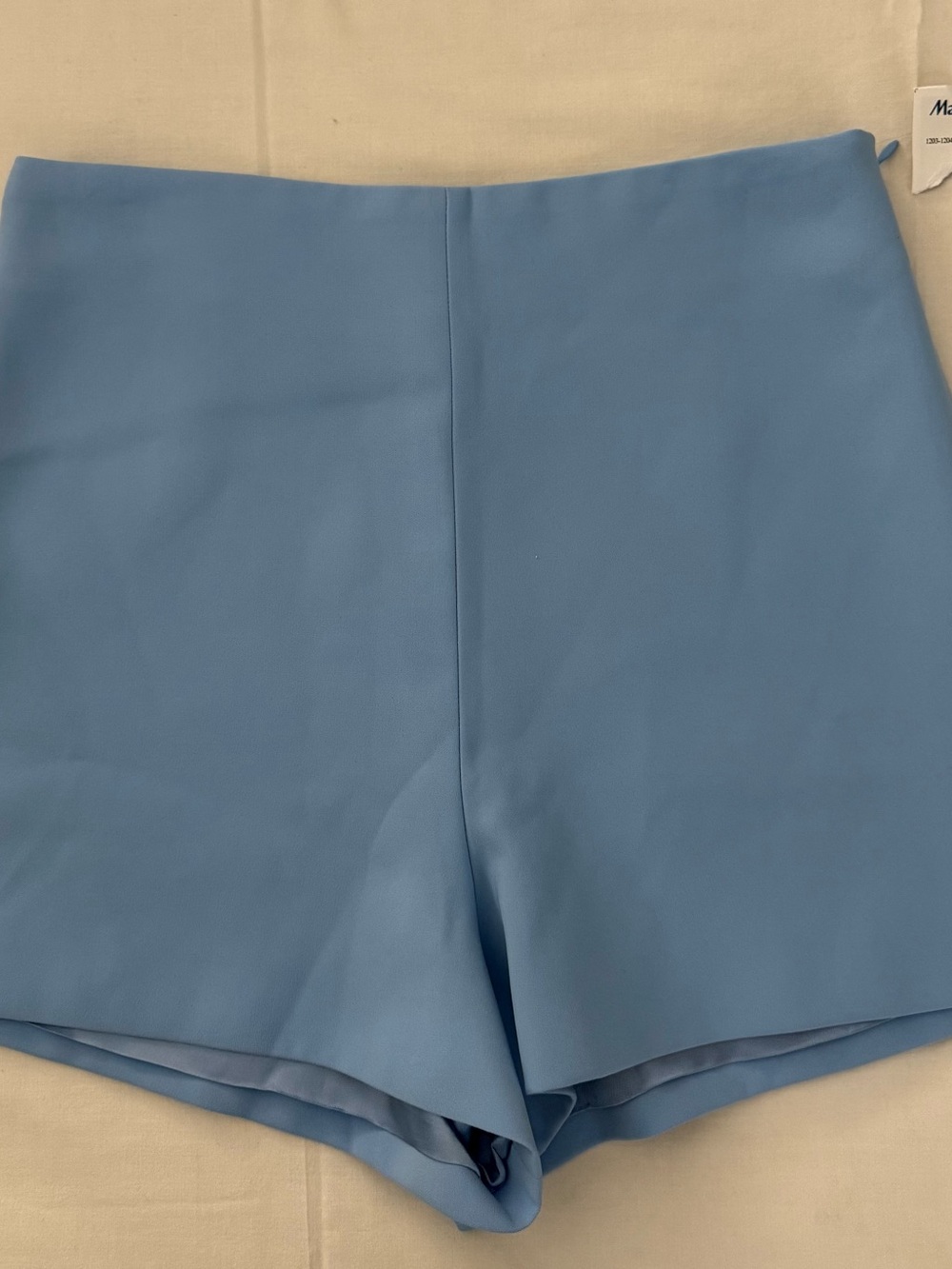 Zara Sky Blue High-Waist Tailored Shorts